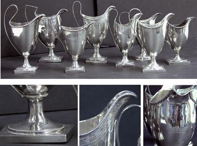 Lot 2234 - Group of Eight Silver Creamers Early 19th...