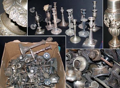 Lot 541 - Miscellaneous Group of Silver Plated Candlesticks