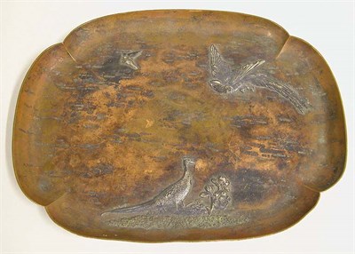 Lot 285 - Gorham Mixed Metal Tray Of notched oval form,...