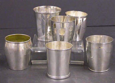 Lot 2224 - Group of Six Silver Beakers Various makers...