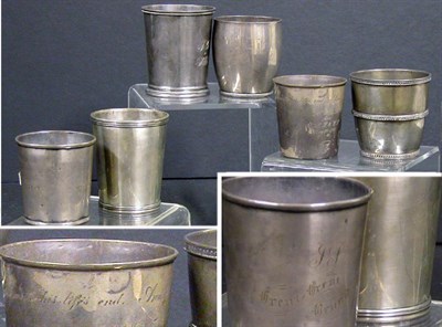Lot 2222 - Group of Six Silver Beakers Various makers,...