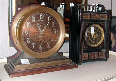 Lot 292 - Tiffany Mantel Clock and Another Mantel Clock