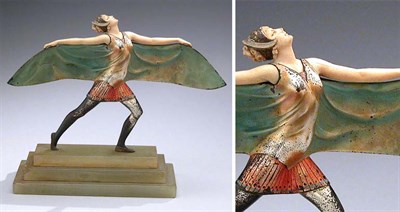 Lot 511 - Cold Painted Bronze and Ivory Female Figure...