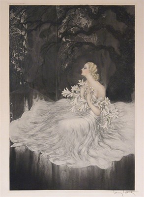 Lot 1241 - Louis Icart LILIES (H./C./I. 468) Hand-colored...