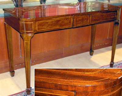 Lot 514 - George III Style Inlaid Mahogany Two-Drawer...
