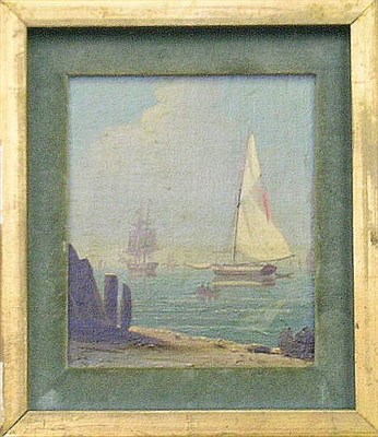 Lot 2015 - American School 19th Century SHIPS OFFSHORE...