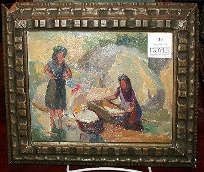 Lot 20 - Continental School 20th Century WASHERWOMEN...