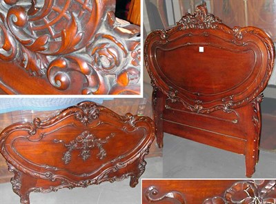 Lot 363 - Louis XV Style Mahogany Single Bedstead Height...