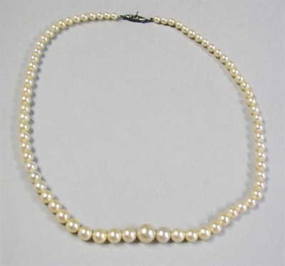 Lot 254 - Graduated Cultured Pearl Necklace