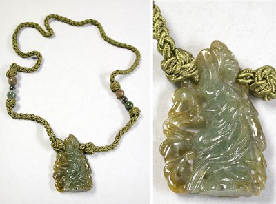 Lot 250 - Carved Jade Pendant and Cord Necklace
