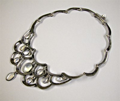 Lot 382A - Moonstone Bib Necklace