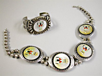 Lot 384 - Native American Necklace and Bracelet