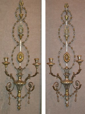 Lot 372 - Pair of George III Style Gilt-Wood Two-Light...
