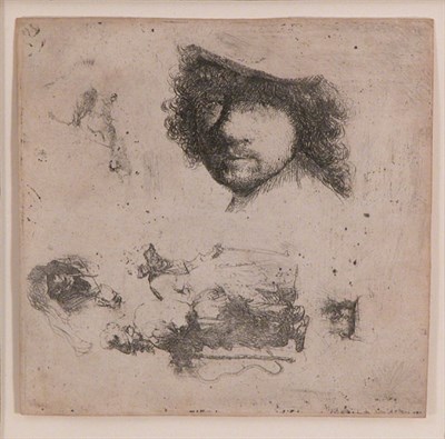 Lot 1300 - Rembrandt van Rijn SHEET OF STUDIES: HEAD OF...