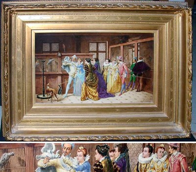 Lot 418 - Continental Porcelain Plaque Depicting figures...
