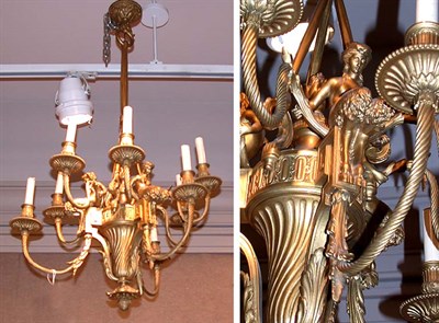 Lot 396 - Louis XVI Style Gilt-Metal Nine-Light...