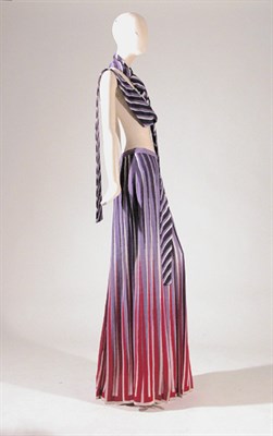 Lot 3544 - Lanvin Long Printed Wool Blend Crepe Skirt...