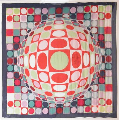 Lot 3811 - Vasereley Limited Print Silk Scarf Op Art...