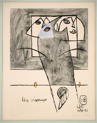 Lot 1194 - Le Corbusier LES OISEAUX Color aquatint, 1953,...