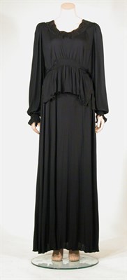 Lot 3495 - Jean Muir Black Matte Jersey Evening Ensemble...
