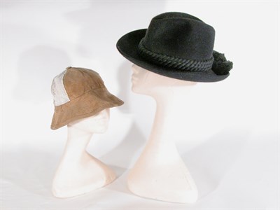 Lot 3671 - Hermes Tyrolean Hat Of black fur felt, peaked...