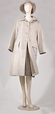 Lot 3586 - Hermes Wool Lined Silk Raincoat Ensemble...