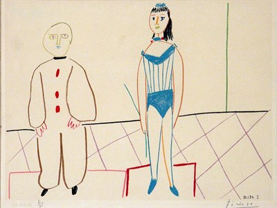 Lot 1294 - After Pablo Picasso PIERROT ET DANSEUSE Color...