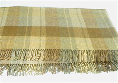 Lot 3587 - Hermes Cashmere Camel Plaid Blanket Size 58 x...