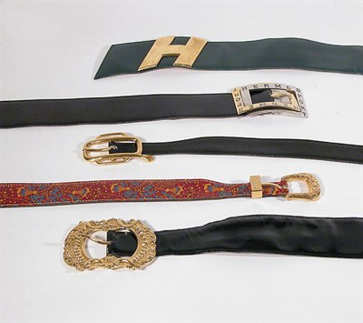 Lot 3779 - Group of Five Hermes Leather Waist Belts The...