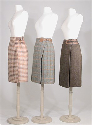 Lot 3570 - Three Hermes Wool Wrap Skirts French, 1970s...
