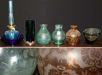 Lot 302 - Miscellaneous Group of Six Colored Glass Vases...