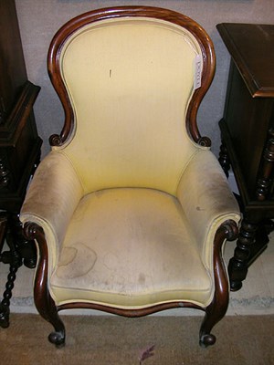 Lot 303 - Two Victorian Walnut Armchairs