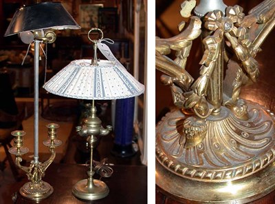 Lot 307 - Two Gilt-Metal Bouillotte Lamps