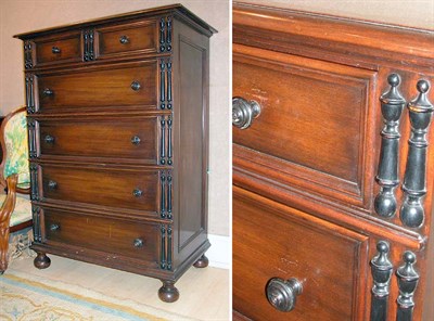 Lot 308 - William and Mary Style Walnut Tall Chest...