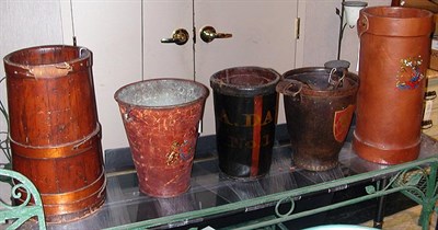 Lot 190 - Miscellaneous Group of Five Leather and Wood...