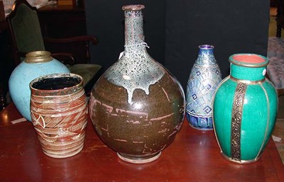 Lot 317 - Miscellaneous Group of Five Pottery and Enamel...