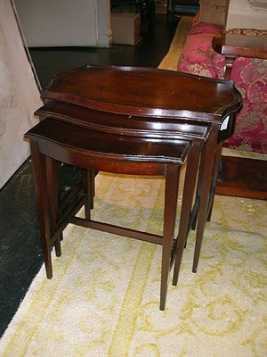 Lot 205 - Nest of Three Georgian Style Leather Top...