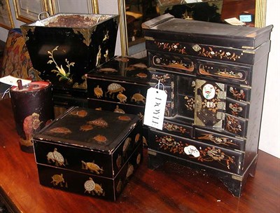 Lot 213 - Miscellaneous Group of Five Asian Lacquered...