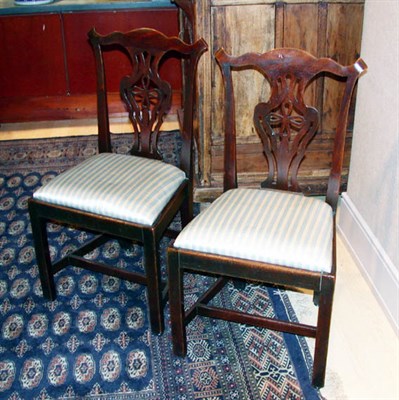 Lot 550 - Pair of George III Style Mahogany Side Chairs