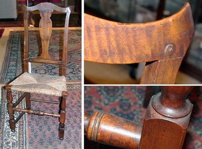 Lot 2073 - Queen Anne Maple Rush Seat Side Chair New...