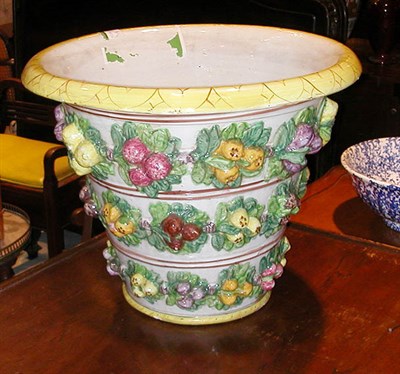 Lot 225 - Group of Three Italian Pottery Planters and a...