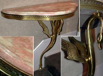 Lot 327 - Neoclassical Style Brass and Marble Console