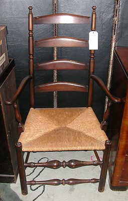 Lot 260 - Two American Style Ladder Back Chairs 19th...