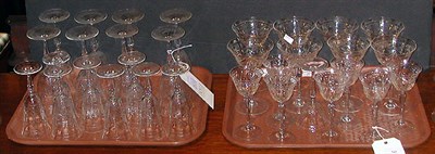 Lot 343 - Group of Hawkes Type Etched Crystal Table...