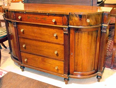 Lot 344 - Regency Style Mahogany and Brass Inlaid Credenza