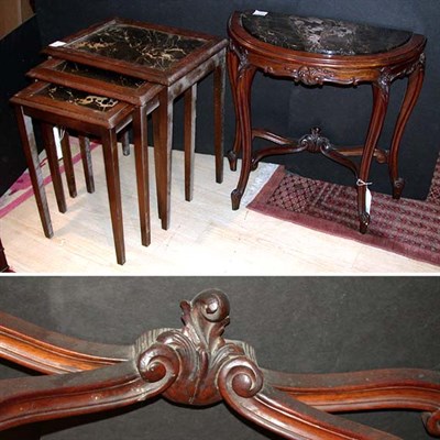 Lot 345 - Marble Top Console Together with a Nest of...