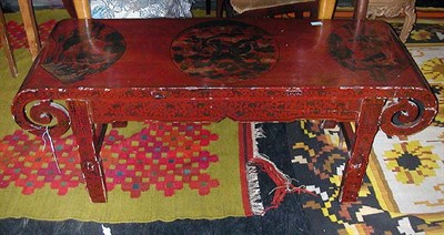 Lot 273 - Chinese Red Lacquered Coffee Table