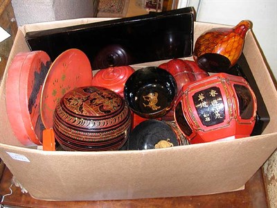 Lot 383 - Miscellaneous Group of Asian Lacquered Tableware