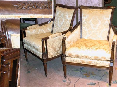 Lot 386 - Pair of Directoire Style Walnut Upholstered...