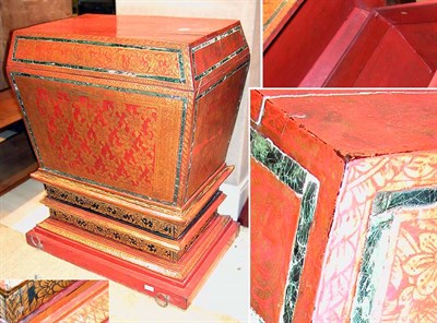 Lot 393 - Indian Red Lacquered Chest on Stand